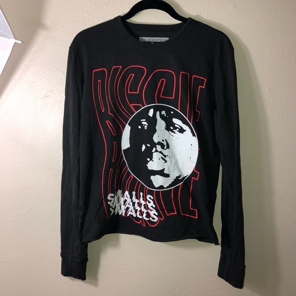 BIGGIE SMALLS - Black Graphic Long Sleeve T-Shirt Sz XS - Picture 2 of 7
